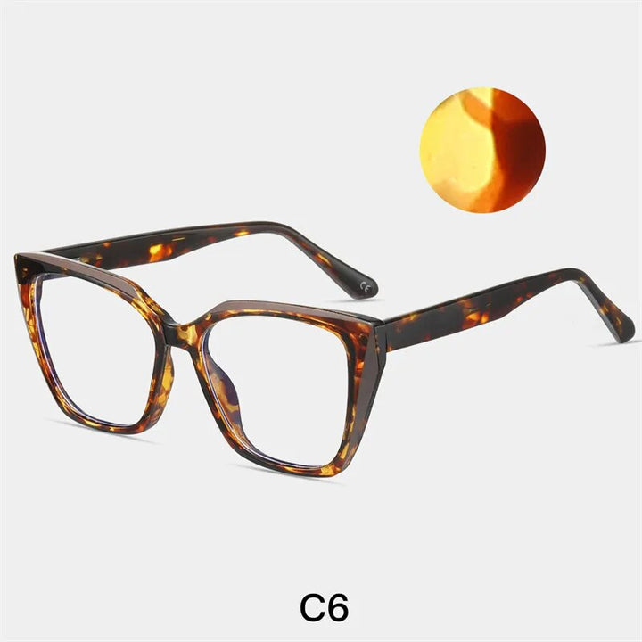 Yimaruili Women's Full Rim Cat Eye Tr 90 Acetate Eyeglasses 87216 Full Rim Yimaruili Eyeglasses Tortoiseshell C6