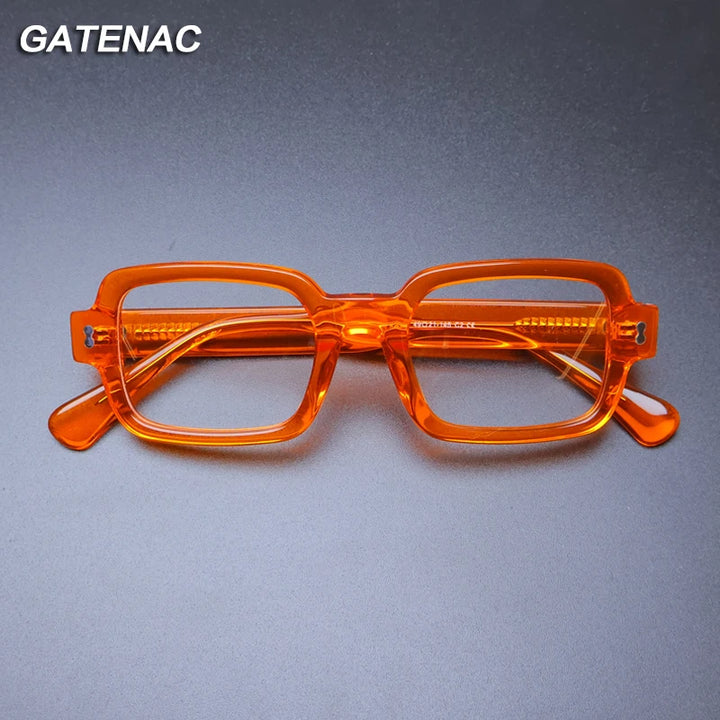 Gatenac Unisex Full Rim Square Acetate Eyeglasses Gxyj-1179 Full Rim Gatenac