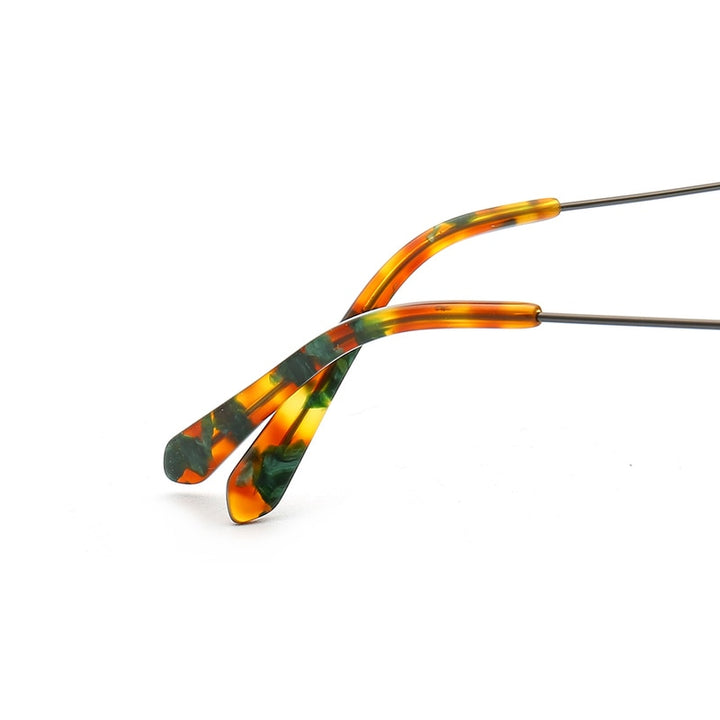 Muzz Unisex Full Rim Small Polygon Acetate Alloy Eyeglasses 013 Full Rim Muzz