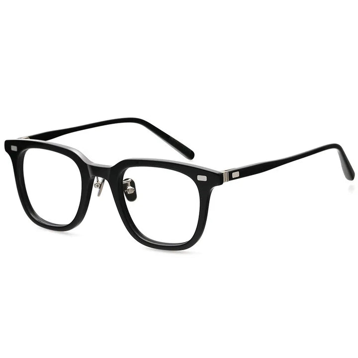 Black Mask Women's Full Rim Square Acetate Eyeglasses Bm319 Full Rim Black Mask Black