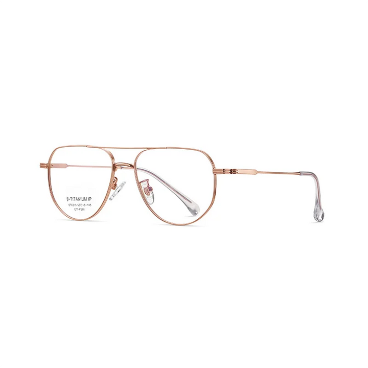 Ralferty Men's Full Rim Polygon Double Bridge Titanium Eyeglasses R629 Full Rim Ralferty C11 Gold CHINA