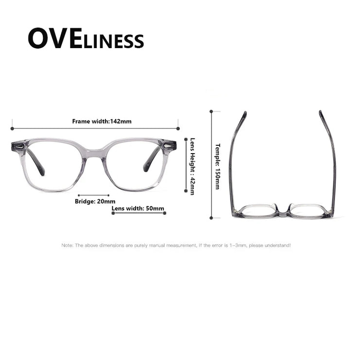 Oveliness Unisex Full Rim Oval Square Acetate Eyeglasses 88099 Full Rim Oveliness