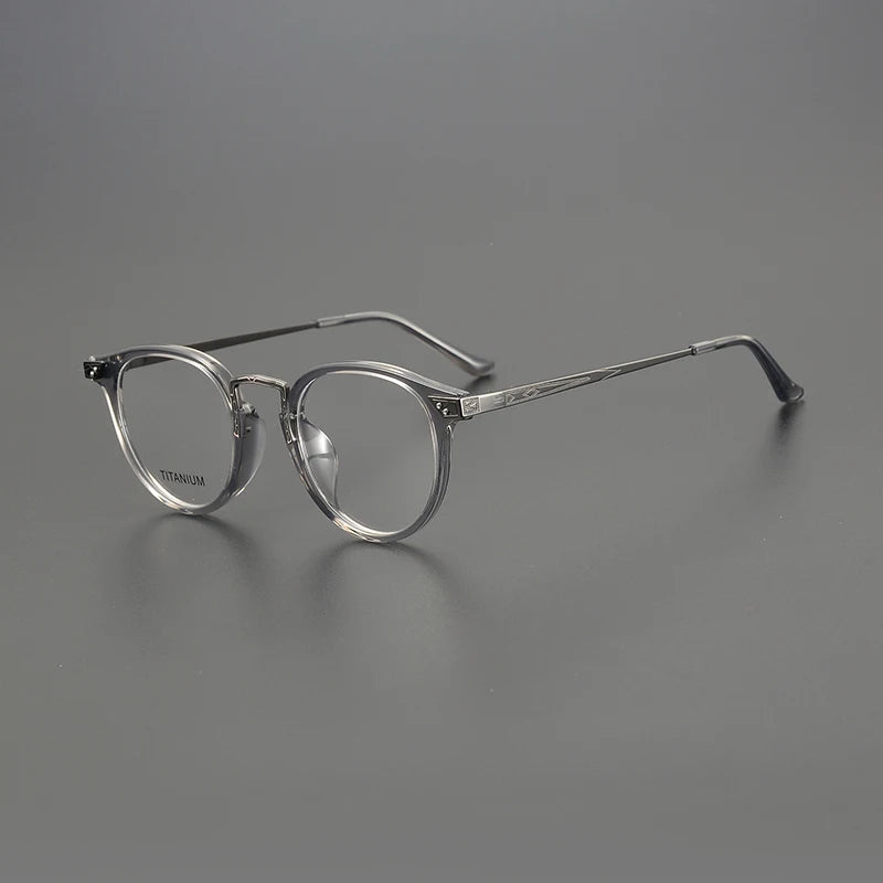 Nobler Unisex Full Rim Round Titanium Acetate Eyeglasses 2809 Full Rim Nobler C17