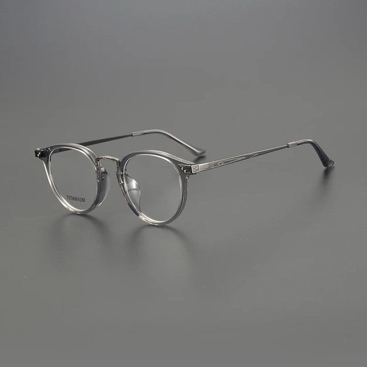 Nobler Unisex Full Rim Round Titanium Acetate Eyeglasses 2809 Full Rim Nobler C17