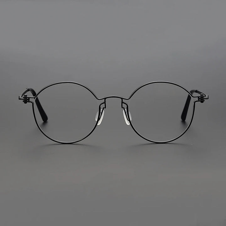 Black Mask Unisex Full Rim Round Titanium Acetate Eyeglasses Tv002 Full Rim Black Mask