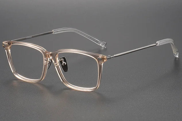 Oveliness Women's Full Rim Square Acetate Titanium Eyeglasses 81485