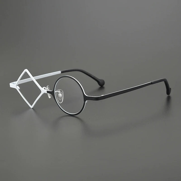 Gatenac Women's Full Rim Round Diamond Titanium Eyeglasses G85852