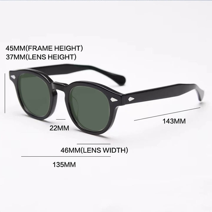 Gatenac Unisex Full Rim Square Polarized Acetate Sunglasses Mo14 Sunglasses Gatenac