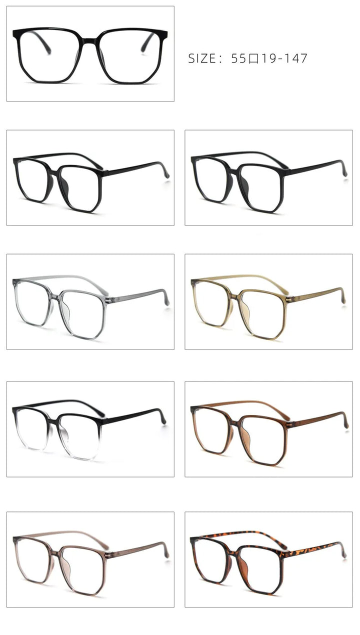 CCspace Unisex Full Rim Polygon Square Tr 90 Titanium Eyeglasses 30833 Full Rim CCSpace