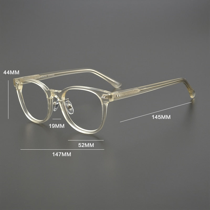Gatenac Unisex Full Rim Round Square Acetate Eyeglasses Gxyj1042 Full Rim Gatenac