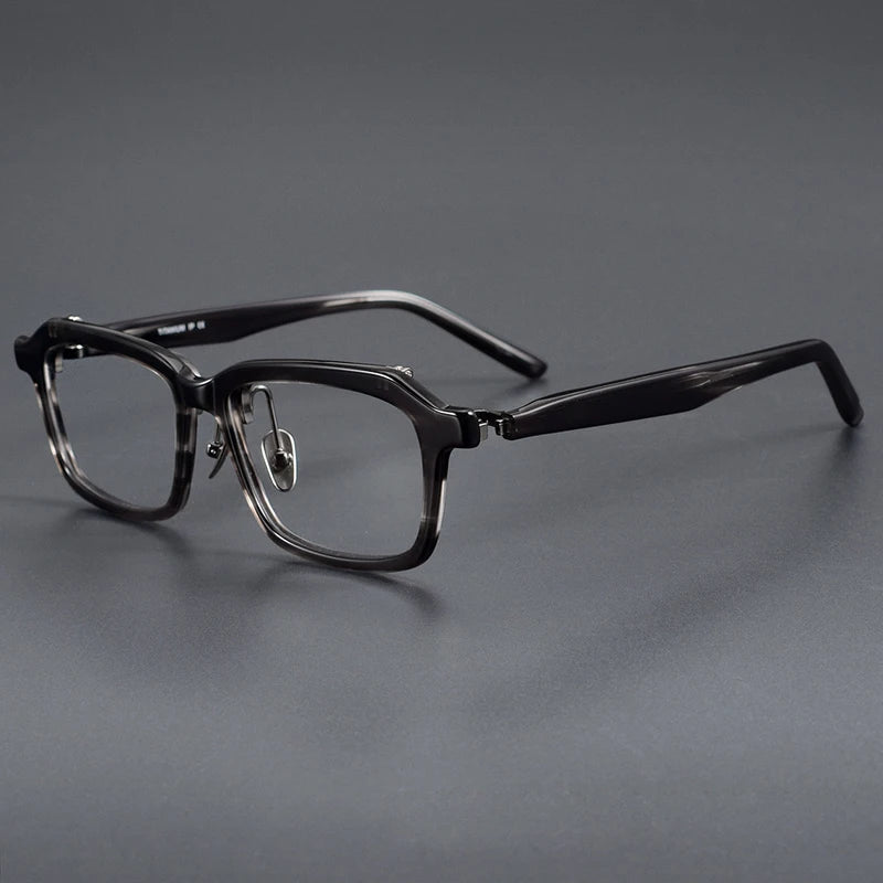 Muzz Unisex Full Rim Square Acetate Titanium Flip Up Eyeglasses 95258 Full Rim Muzz C3