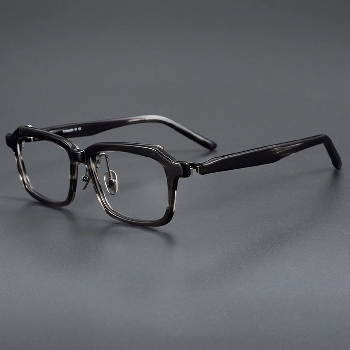 Muzz Unisex Full Rim Square Acetate Titanium Flip Up Eyeglasses 95258 Full Rim Muzz C3