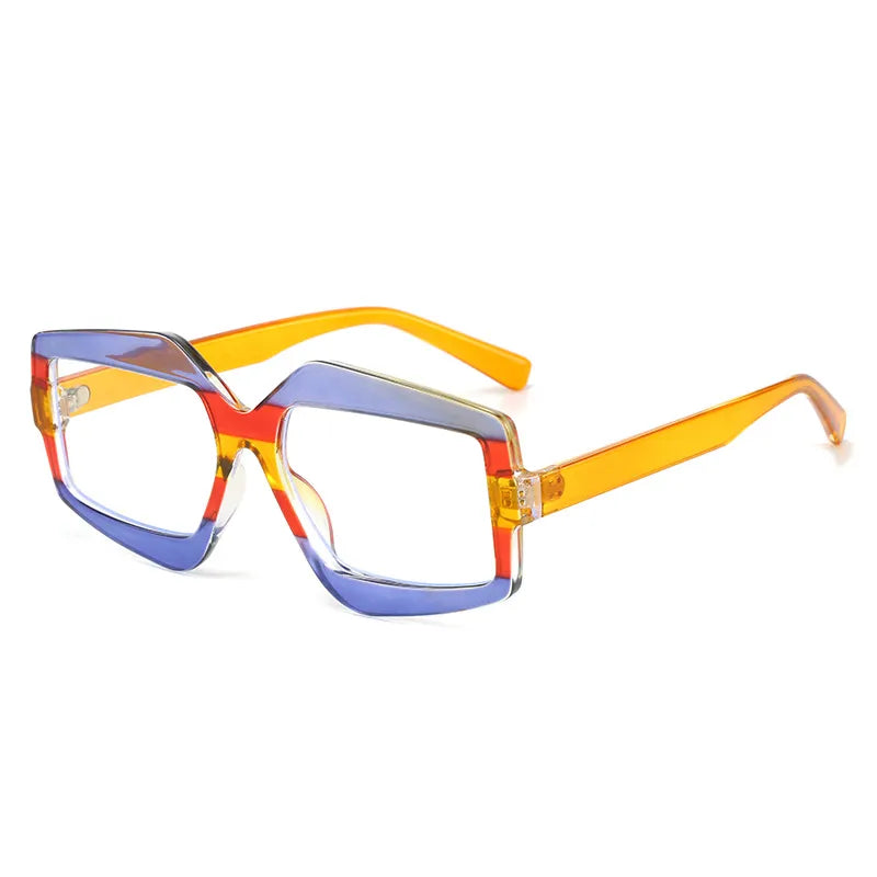 CCspace Unisex Full Rim Square Plastic Eyeglasses Sunglasses 56825 Full Rim CCspace C9BlueClear