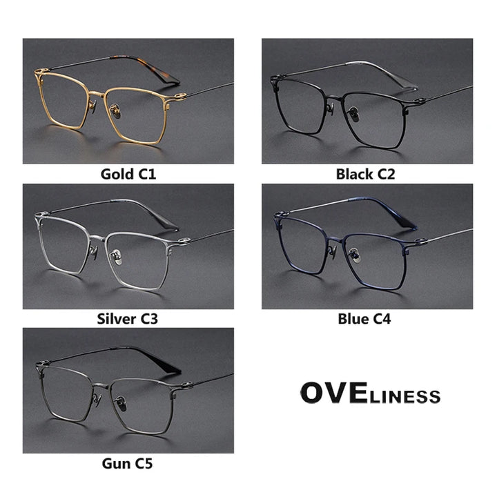 Oveliness Unisex Full Rim Square Titanium Eyeglasses 80999 Full Rim Oveliness