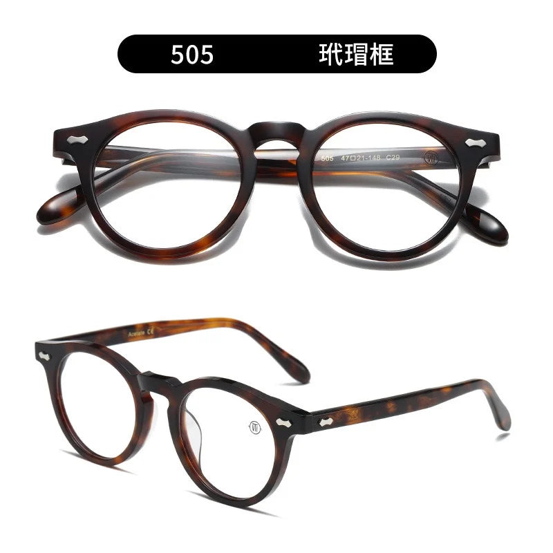 Nobler Unisex Full Rim Round Cat Eye Acetate Eyeglasses C505 Full Rim Nobler C29