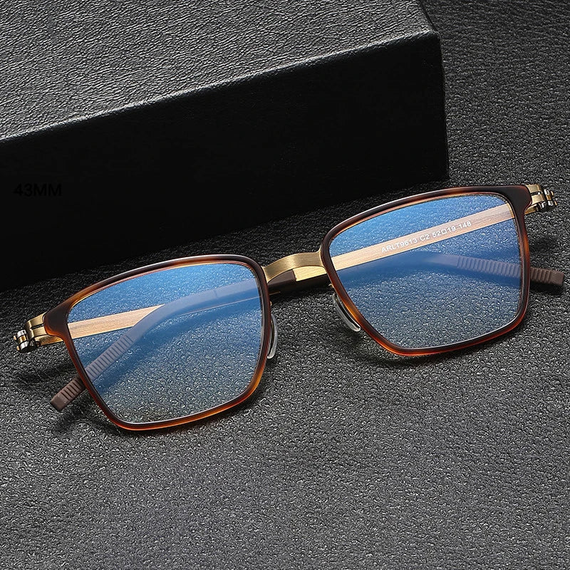 Gatenac Unisex Full Rim Square Alloy Eyeglasses Gxyj--1182 Full Rim Gatenac