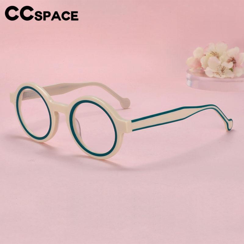 CCspace Women's Full Rim Small Round Acetate Eyeglasses 56559 Full Rim CCspace