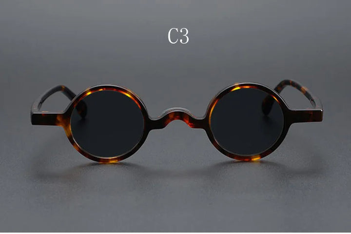 Yujo Unisex Full Rim Small Round Acetate Polarized Sunglasses 2534 Sunglasses Yujo C3 CHINA