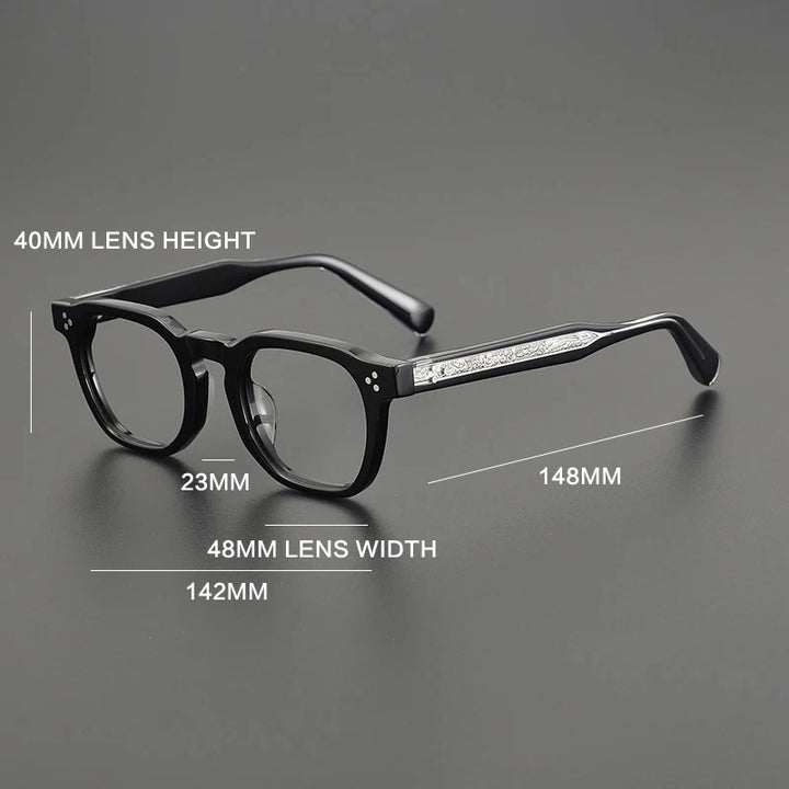 Gatenac Unisex Full Rim Square Acetate Eyeglasses Gxyj1165 Full Rim Gatenac