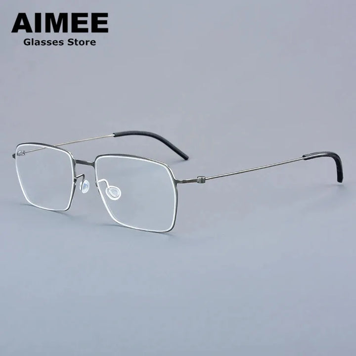 Aimee Unisex Full Rim Square Screwless Titanium Eyeglasses 15509