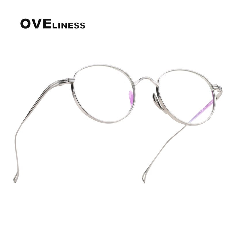 Oveliness Unisex Full Rim Round Titanium Eyeglasses 10518 Full Rim Oveliness