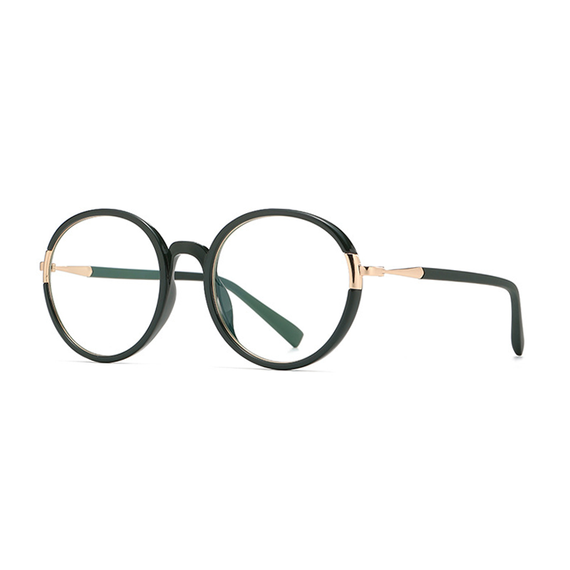 Ralferty Women's Full Rim Oversize Round Tr 90 Acetate Eyeglasses D881 Full Rim Ralferty China C607 Matt Green 