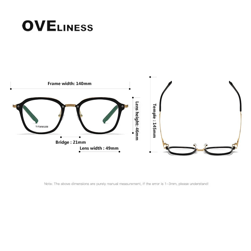 Oveliness Unisex Full Rim Square Titanium Eyeglasses M109 Full Rim Oveliness