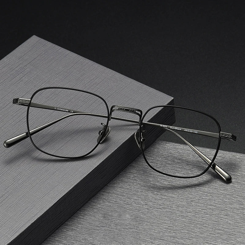 Black Mask Women's Full Rim Square Titanium Eyeglasses 227025