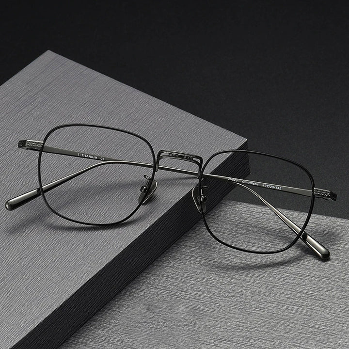 Black Mask Women's Full Rim Square Titanium Eyeglasses 227025
