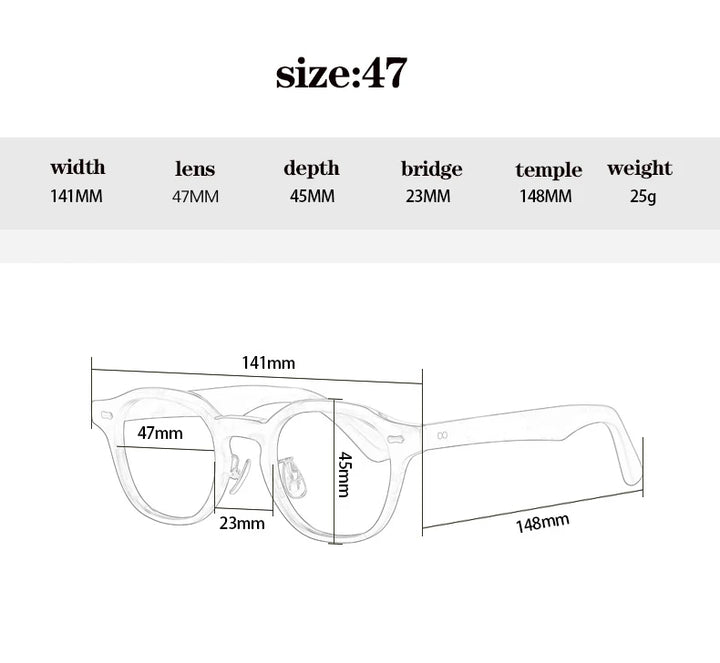 Hewei Unisex Full Rim Round Acetate Eyeglasses 0013 Full Rim Hewei