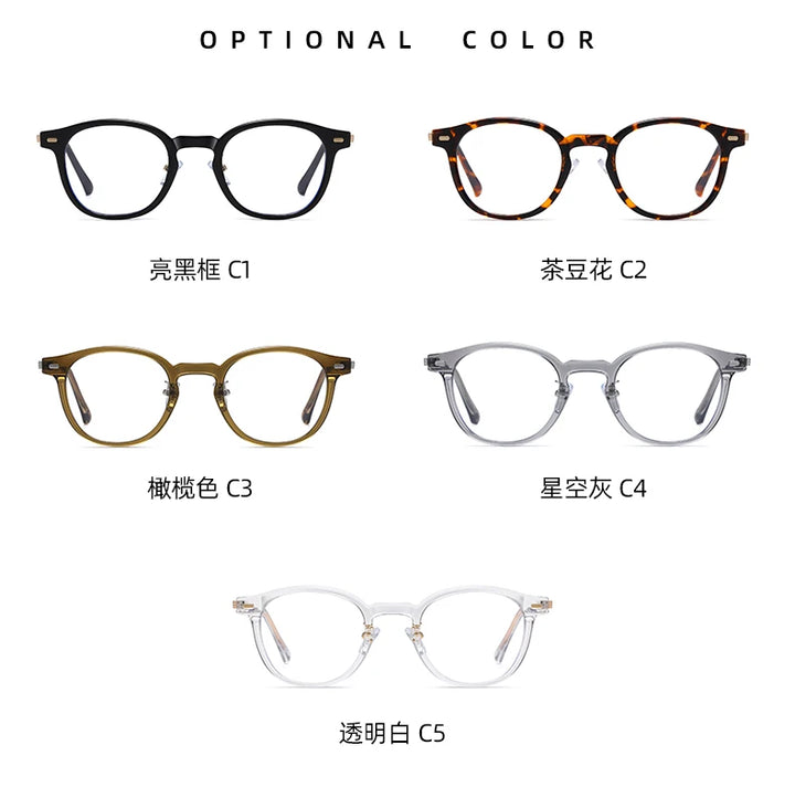 Reven Jate Unisex Full Rim Round Plastic Eyeglasses B1810 Full Rim Reven Jate