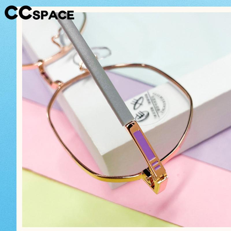CCspace Unisex Youth Full Rim Polygon Alloy Eyeglasses 56567 Full Rim CCspace