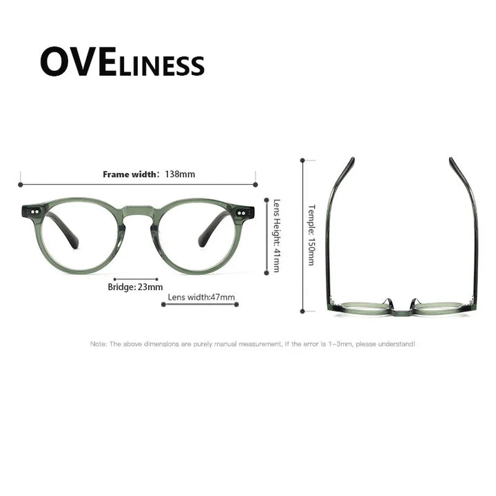 Oveliness Women's Full Rim Oval Round Acetate Eyeglasses 78095 Full Rim Oveliness