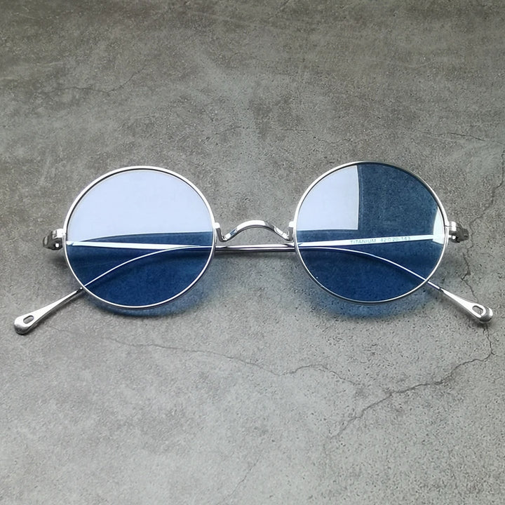 Black Mask Women's Full Rim Round Titanium Sunglasses 185666