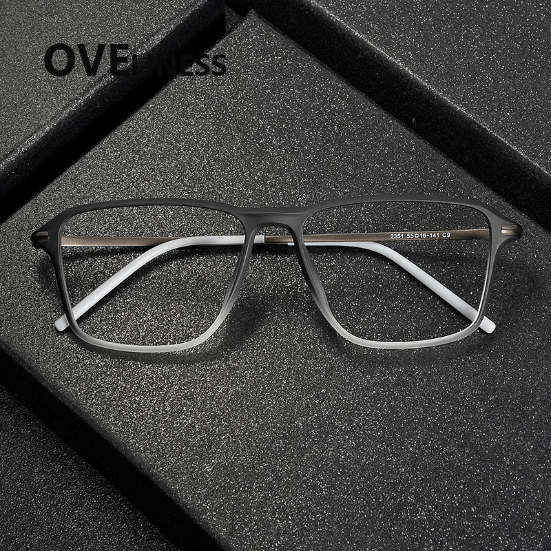 Oveliness Unisex Full Rim Square Acetate Titanium Eyeglasses 92351 Full Rim Oveliness