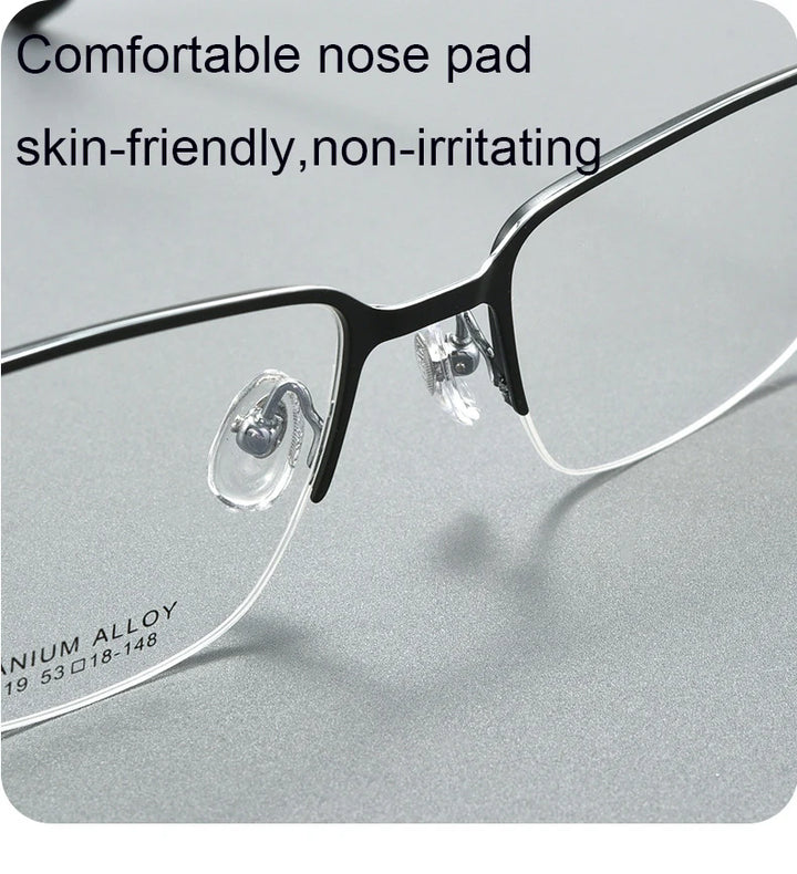 Vicky Unisex Semi Rim Square Titanium Reading Glasses V15119 Reading Glasses Vicky