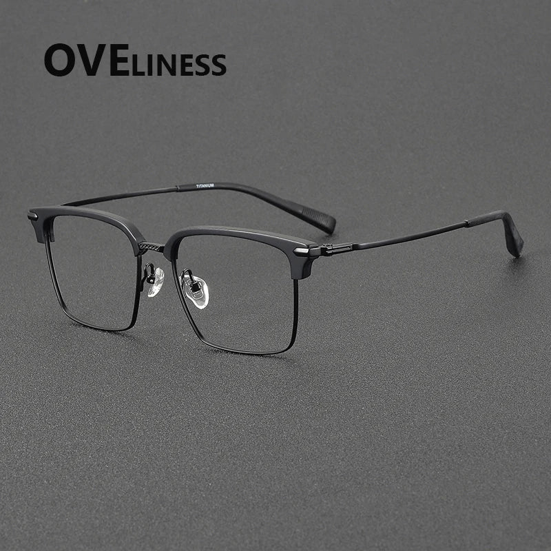 Oveliness Unisex Full RIm Square Acetate Titanium Eyeglasses 82004