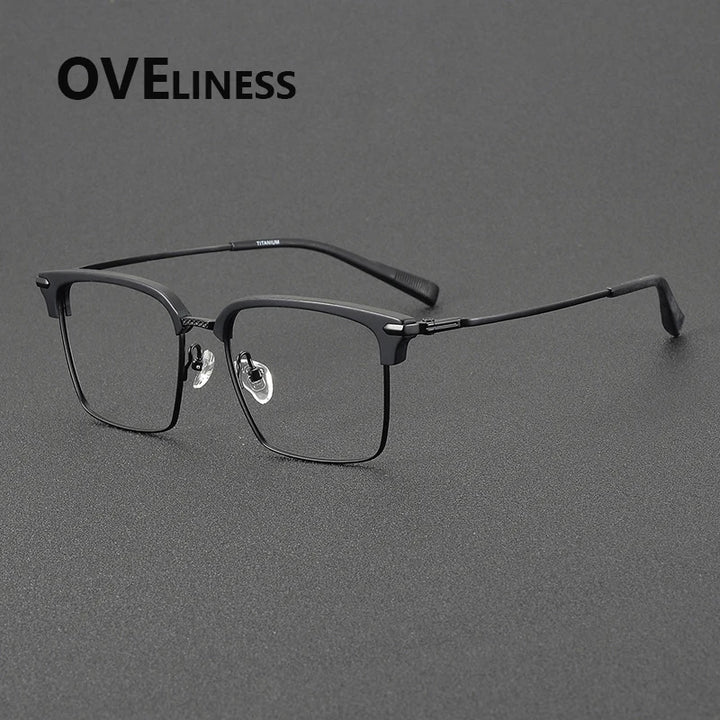 Oveliness Unisex Full RIm Square Acetate Titanium Eyeglasses 82004