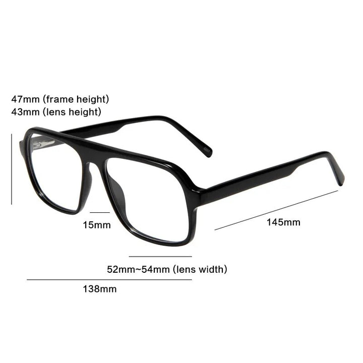 Gatenac Unisex Full Rim Square Acetate Eyeglasses Gxyj1133 Full Rim Gatenac
