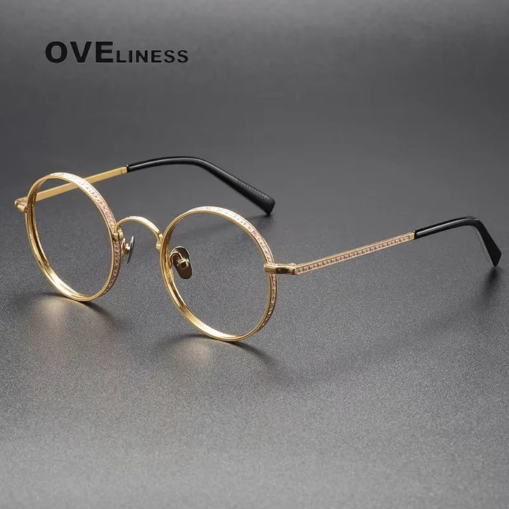 Oveliness Women's Full Rim Round Titanium Eyeglasses 93100