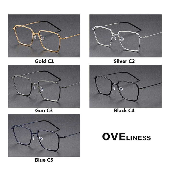 Oveliness Unisex Full RIm Polygon Screwless Titanium Eyeglasses 5514 Full Rim Oveliness