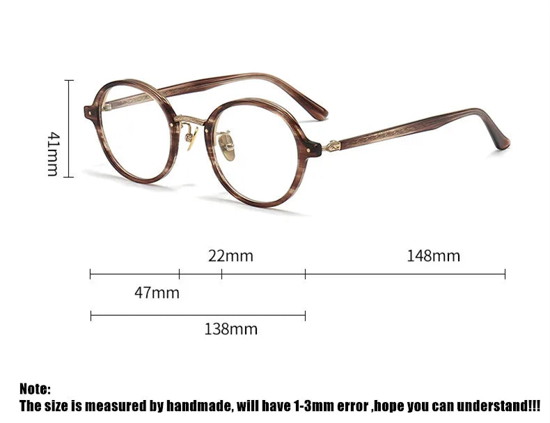 Aimee Women's Full Rim Round Titanium Acetate Eyeglasses 19646