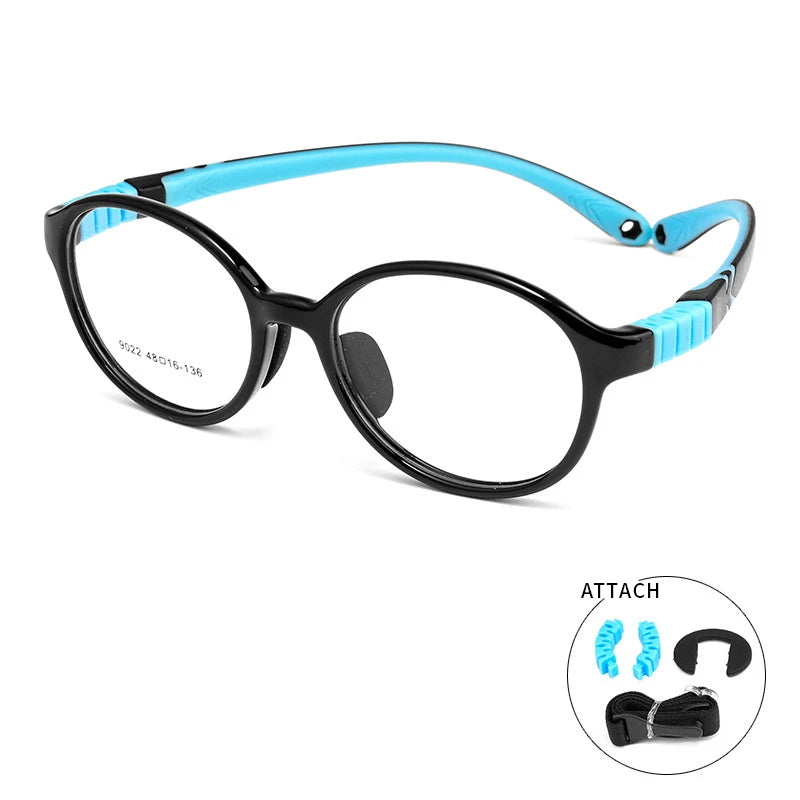 Hdcrafter Unisex Children's Full Rim Oval Silicone Eyeglasses 59022
