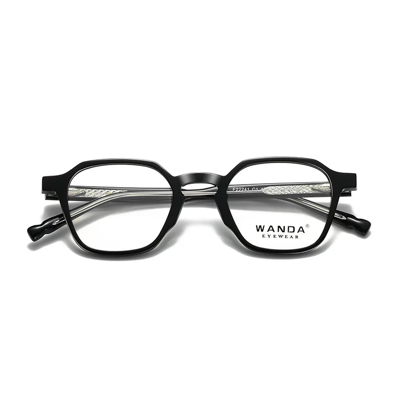 Reven Jate Women's Full Rim Polygon Square Tr 90 Alloy Eyeglasses 22241