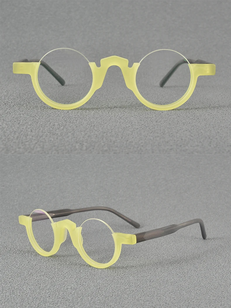 Aimee Unisex Semi Rim Round Acetate Eyeglasses 4141 Semi Rim Aimee