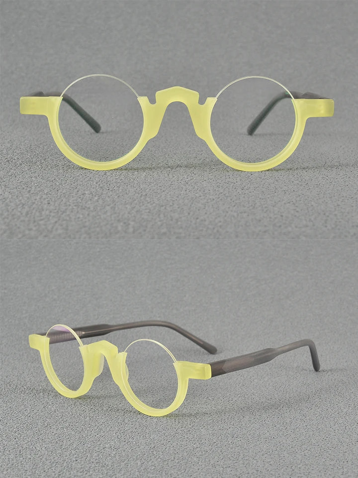 Aimee Unisex Semi Rim Round Acetate Eyeglasses 4141 Semi Rim Aimee