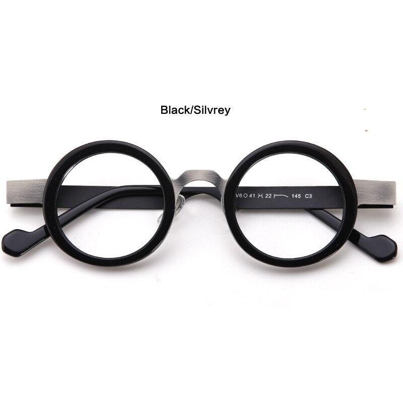 Muzz Men's Full Rim Round Acetate Alloy Eyeglasses Model Y Full Rim Muzz C2