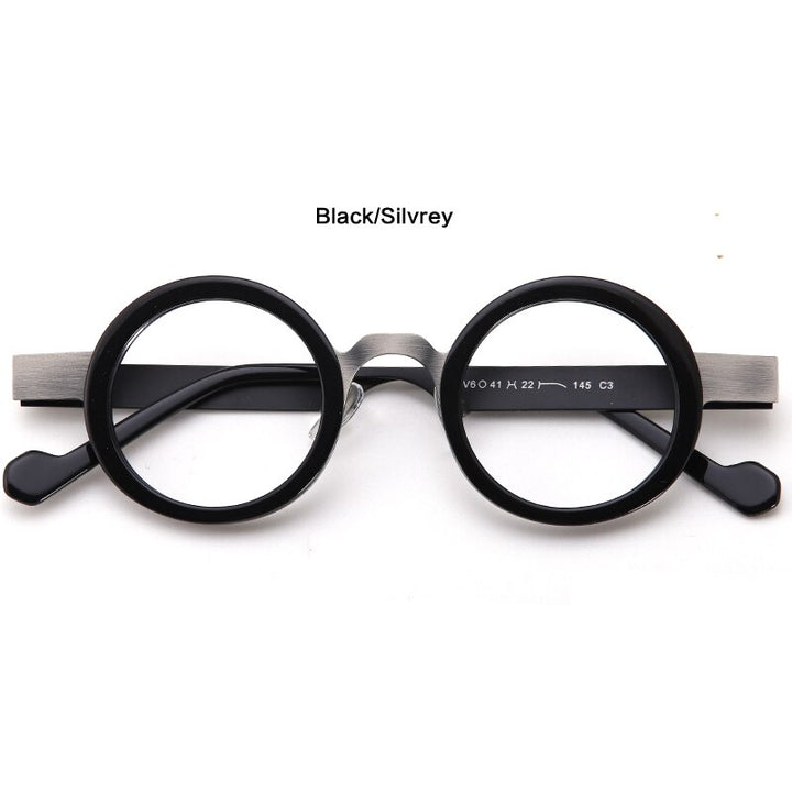 Muzz Men's Full Rim Round Acetate Alloy Eyeglasses Model Y Full Rim Muzz C2