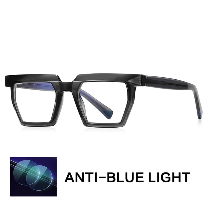 Gatenac Women's Full Rim Square Tr 90 Titanium Reading Glasses G2144