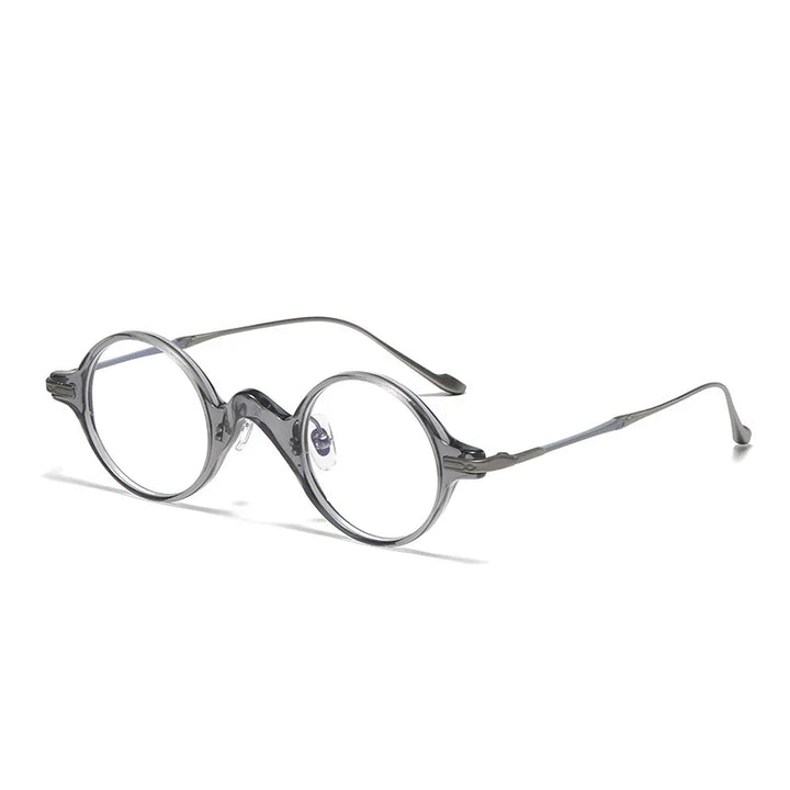 Black Mask Unisex Full Rim Round Titanium Acetate Eyeglasses 95950